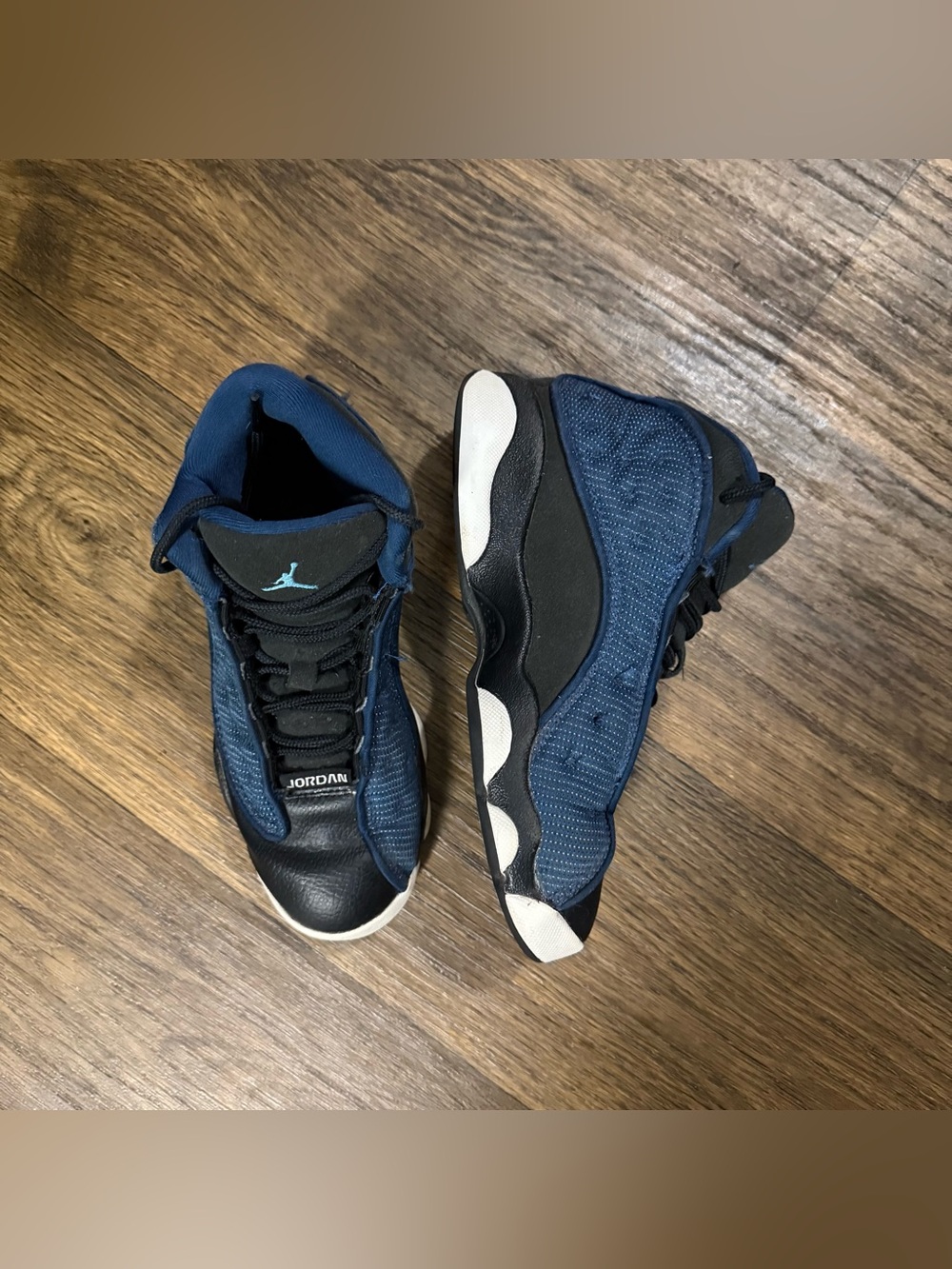 Air Jordan Retro 13 Obsidian Blue and Black Retro Basketball Shoes Size 3Y